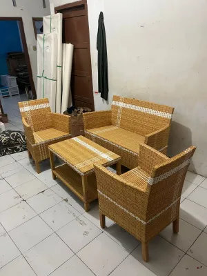 (Ready stok) Set Kursi Sofa Kursi Tamu Sofa Hawai plus bantal