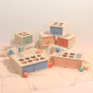 4-in-1 Montessori Wooden Shape & Color Sorting Box Toy – Educational Learning for Toddlers