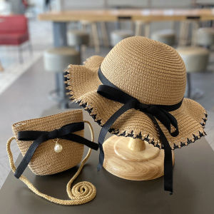 Mũ Rơm Đi Biển Mùa Hè Cho Bé Gái Mũ Che Nắng Cỡ Lớn Chống Tia UV Mũ Công Chúa Đi Biển Cho Bé Gái Mũ Đi Chơi Ngoài Trời