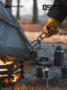 Đồ Dùng Đi Cắm Trại Ngoài Trời Carbon Steel BBQ Fire Tongs Lưới than Hoạt Động Dụng Cụ Nấu Ăn Đi Cắm Trại