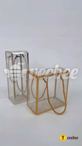 Box Mika Lis Emas Silver | Box Souvenir | Kotak Mika Tenteng | Kotak Souvenir