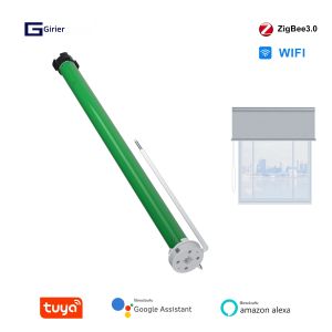 GIRIER Tuya ZigBee/WiFi Tubular มอเตอร์สมาร์ทผ้าม่านมอเตอร์สําหรับ 38 มม.หลอด Roller Shade ผ้าม่าน RF433MHz ระยะไกลทํางานร่วมกับ Alexa