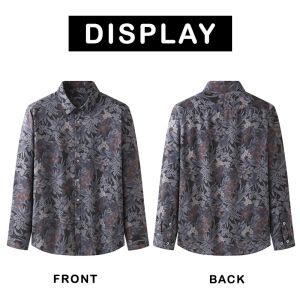 60-175KG Mens Plus Size Long Sleeve Shirts Men Casual Floral Turn-down Collar Buttons Tops Loose Business Large Big Oversized Clothing L-10XL