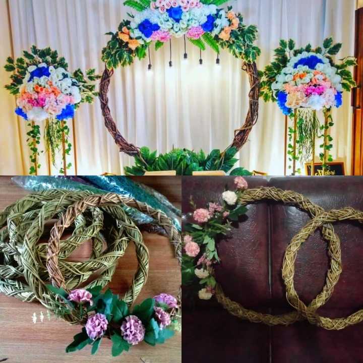 Ring rustik, Akar manon, rustik, rustik, bunga kering, dekorasi, dekorasi pelaminan