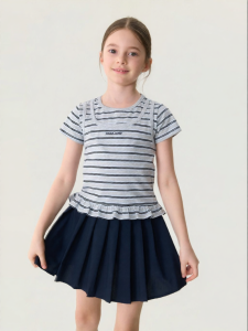 Marc&Janie | Girls Lace Trimmed Short Sleeve T-shirt