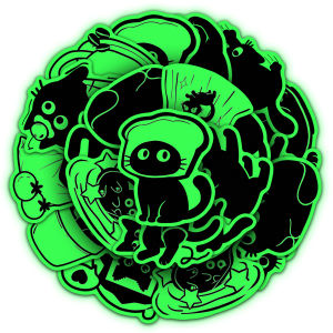 20 Pcs Glow in The Dark Black Cat Stickers Doodle Funny Cat Waterproof DIY File Folder Window Skate Helmet Car Removable Decals