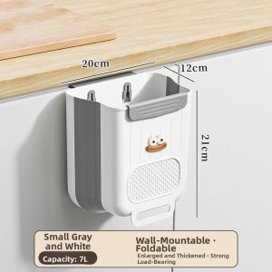 QIAOLESEN | Wall-mounted Foldable Cabinet Door Kitchen Trash Can
