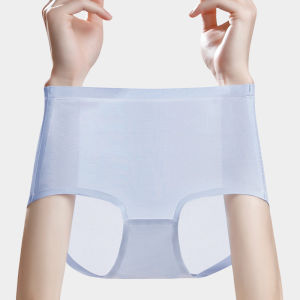 Sentexin 3 Pack High Waist Seamless Underwear Womens Ice Silk Panties Breathable Girls Briefs Plus Size M-XXL