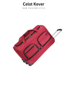 Large Capacity Foldable Mens Travel Bag with Pull Rod Check-In Suitcase Handheld Bag Oxford Cloth Pure Color Young Travel Bag