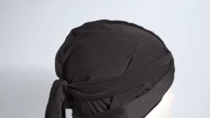 Durag Kepala / Bandana Durag Ekor Panjang Hip Hop Topi Du-Rag Ikat Kepala Breathable Hitam Putih