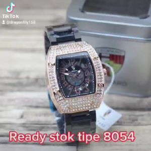 Jam Tangan Wanita Leopard 8054L Tanggal Aktif Analog Tali Rantai Original