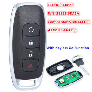 KEYECU 4 Buttons 433MHz 4A Chip for Nissan Pathfinder Kicks Rogue 2022 2023 2024 Keyless Smart Remote Key Fob KR5TXPZ3