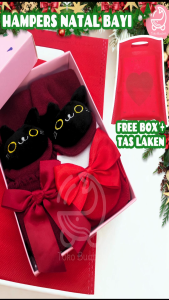 Mai Baby Kado Souvenir Lahiran Bayi Cewek Isi 3 Kaos kaki 0-6 Bulan Merah Natal Hampers Baby Shower