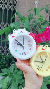 Đồng Hồ Báo Thức Hình Mèo Thần Tài May Mắn