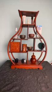 Kệ mini gia dụng hình lục bình- kệ mini gia dụng bầy đồ trang trí không gian nhà cửa gỗ gõ