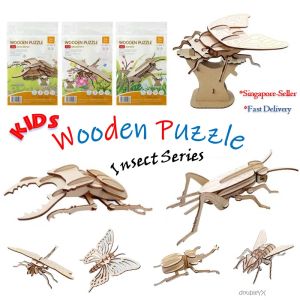 Kids Handmade - 3D Insect Wooden Puzzle Toys - DIY Wooden Puzzle