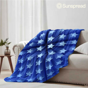 Beast Kingdom | Blue Starburst Soft Warm Flannel Blanket Lightweight Cozy Christmas Halloween Home Decor Room