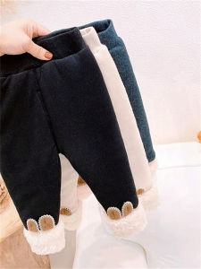 2023 New Winter Clothes Three-Layer Thickened Childrens Clothing Fashion Leggings Baby Girl Easiest for Match plus Cotton Pants Small Childrens Cotton Trousers