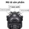 Đèn Bi Disco LED RGBW 36W Mini Beetle Với Máy Chiếu Đầu Chuyển Động Laser Xanh Cho Hiệu Ứng Ánh Sáng Sân Khấu Trình Diễn Tiệc Đêm, Điều Khiển DMX512. 