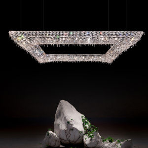 Designer Crystal Chandelier Luxury Modern Living Room Dining Room Hall Light Fixture Stainless Steel Chrome Finish LED Bulb Included