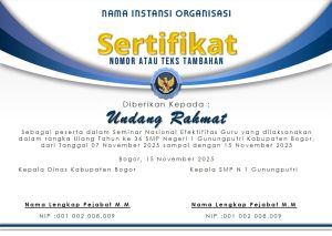 Piagam Penghargaan Dalam Bentuk Template PPTX Plus Ukuran A4 Model Pgm06