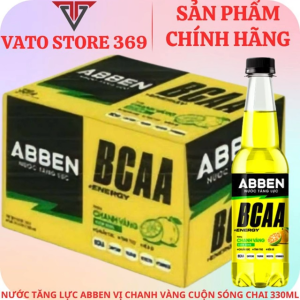 Nước tăng lực ABBEN vị chanh vàng cuộn sóng chai 330ml