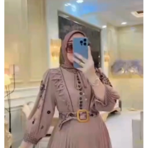 Lesti dress gamis bordir terbaru 2025 viral/gamis kondangan terbaru 2025 mewah modern/gamis lebaran 2025 model terbaru/gaun pesta mewah elegan terbaru/Dress Wanita Dewasa cantik kekinian kondangan simple elegan