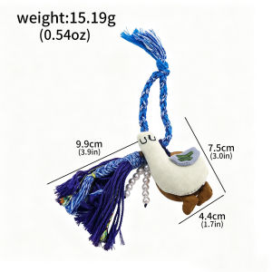 Cartoon Knitted Tassel Pet Charm Stuffed Plush Keychain Cute Animal Bag Accessory Car Keyring Heartwarming Gift