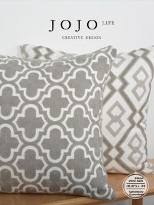Simple Grey Embroidered Pillowcase Removable Cover Cushion JOJOS L PD Square Shape Home Use PP Cotton Filling Universal