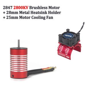 Bộ Động Cơ Không Chổi Than 2847 2800KV 3300KV 4300KV 5600KV Với Trục 2.3 Và Tản Nhiệt Kim Loại 28mm Dành Cho Phụ Tùng Nâng Cấp Xe RC Địa Hình 1/16 1/14