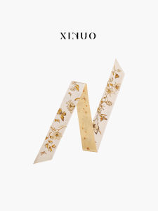 XINUO Silk Scarf Long Necktie French Butterfly Waist Belt Drifting Belt Mulberry Silk True Silk New Style High Level Student Youth Couple Parent-Child