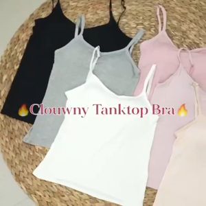 CLOUWNY - Tanktop Bra - Ada Cup Busa Wanita Allsize Kecil Sampai Jumbo