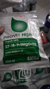 Pupuk Npk Provit Hijau Meroke Daun Majemuk Masa Pertumbuhan Kemasan 500 Gram