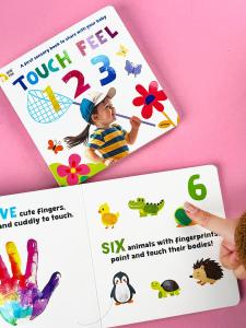 BEAR TALE หนังสือสัมผัส 123 หนังสือการเรียนรู้ด้วยการสัมผัสสำหรับเด็ก เกมการศึกษาปฐมวัย หนังสือการศึกษาก่อนวัยเรียน 12 หน้า