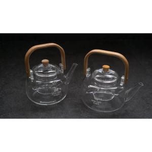 BERGARANSI One Two Cups Teko Teh Saringan Tahan Panas & Pitcher Teapot Glass 8CV101