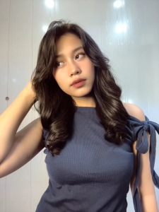 RACHEL Crop Top Atasan Wanita One Shoulder Lengan Tali Bahan knit