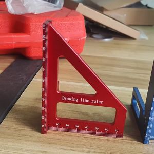 （FLASH SALE)Penggaris Pengukur Multi-Sudut 3D Busur Derajat Aluminium Presisi Tinggi 45/90 Derajat