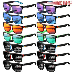 14PCS Fashion Vintage Colorful Decoration Sunglasses Men Women Fishing Driving Luxury Brand Designer Sun Glasses Eyewear UV400