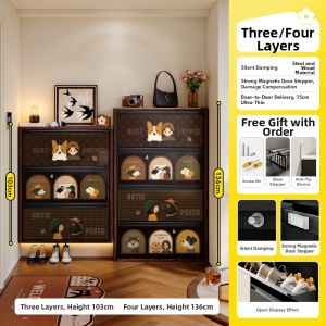 MEISD | Ultra-thin Vintage Style Narrow Door Entry Shoe Cabinet