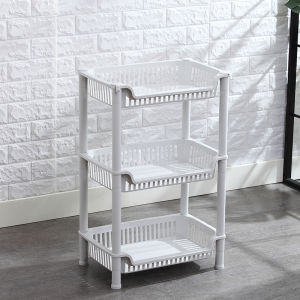 พลาสติก Hollow Kitchen Storage Rack Multi-Layer ชั้นสําหรับระเบียงบ้านของเล่นและชั้นวางเครื่องปรุงรส
