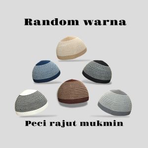 Peci Rajut Mukmin Dibuat Mengunakan Rajutan Komputer Dengan Perpaduan Dua Warna Menarik Pntuk Perlengkapan Sholat Sehari-hari