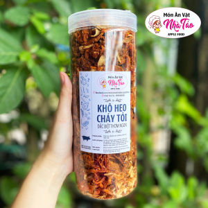 500G Khô Heo Cháy Tỏi Thơm Ngon Đậm Vị - Hũ PET - Món Ăn Vặt Nhà Táo