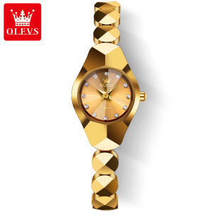 OLEVS HOT SALE watch for women Elegant Unique Design Luminous Diamond Dial Rhombus Strap Stainless Steel Strap