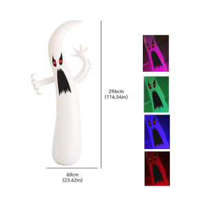9.71FT Halloween Inflatables White Ghost Build-in LED Lights Sound Blower Ghost Outdoor Garden Lawn interest Decoration Props