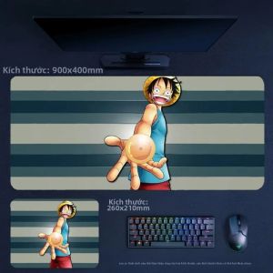 Bandai | ONE PIECE Series Kích Thước Lớn Miếng Lót Chuột Bằng Da Chống Trượt Thiết Bị Ngoại Vi Hoạt Hình Hai Chiều Luffy Zoro Thảm Trải Bàn Dễ Thương