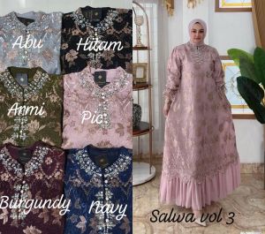 Gamis brukat tille garden full furing premium