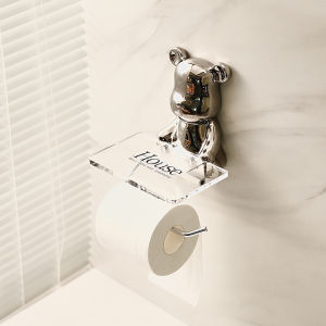 Nordic Style Creative Toilet Paper Holder Wall Mounted Bathroom Tissue Box No Drilling Required High Aesthetic Value