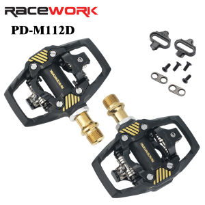 RACEWORK | RACEWORK MTB Bike Lock Pedal For SPD System Dual Self-locking Nylon Chrome Molybdenum Steel Core Non-slip Clipless Bike Part