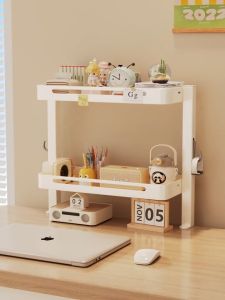 2 Layer Desktop Storage Shelf Clamp On Shelf Office Table Storage Rack Space Saving Storage Rack