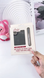 Bộ Dụng Cụ Khay Trộn Tán Kem Nền Makeup Chuyên Dụng Kèm Thìa Spatula Tiện Lợi Glorie Foundation Mixing Tray & Spatula Set